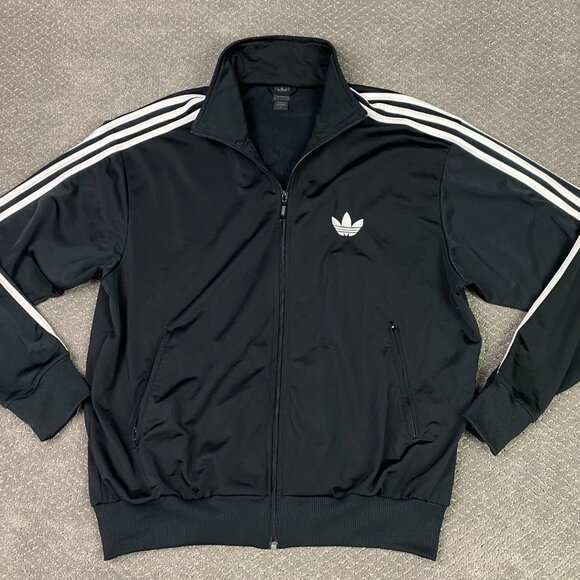 Vintage Y2K 2000s Adidas Track Jacket Men's XL Black 3 Stripes Trefoil Firebird - Picture 5 of 12